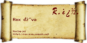 Rex Éva névjegykártya